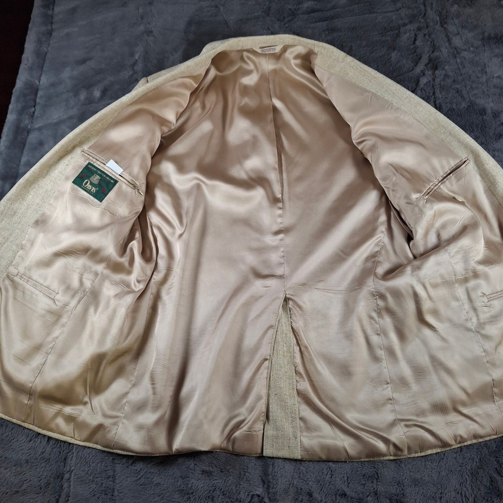 Orvis Vintage Mens 44R Sport Coat Blazer Elbow Patches Wool Linen - Picture 8 of 15